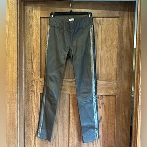 Brunello Cucinelli Brown Leather w/ Stripes Leggings Womens Sz 4/36. Worn 1x